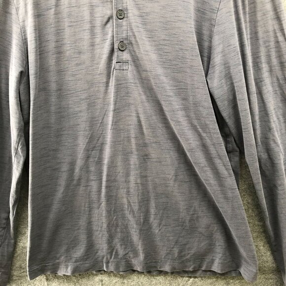 Rhone Henley Long Sleeve T Shirt Mens L Gray Active Stretch - Picture 7 of 9